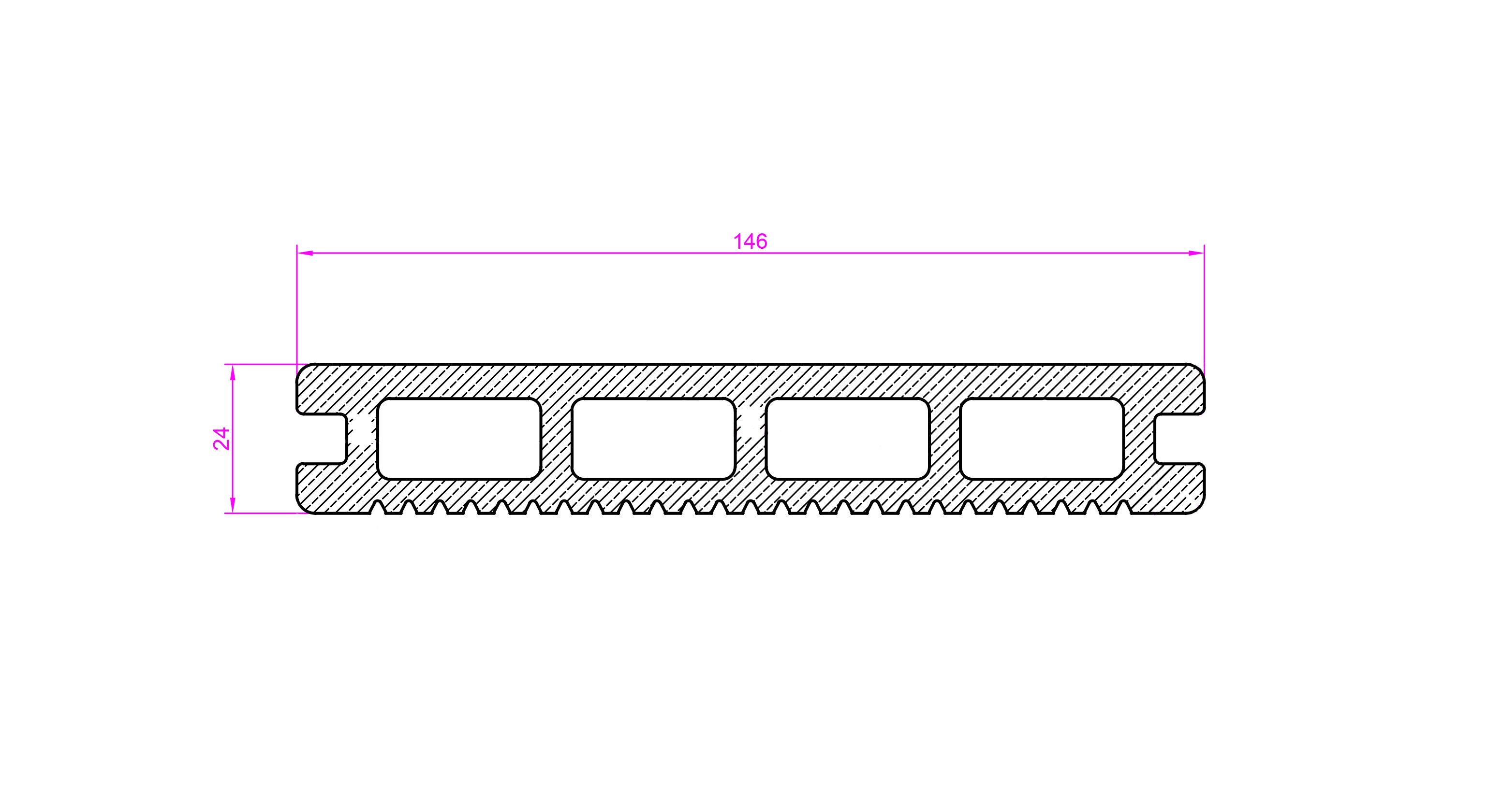 146x24四孔板压花 2.606-模型 146x24四孔板压花 2.606-模型