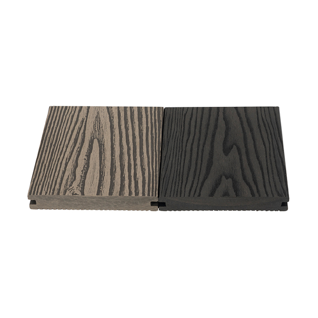 Waterproof Classic WPC Solid Decking 3D WPC Wood Plastic Composite Embossed Decking for Outdoor Courtyard, Garden, Terrace