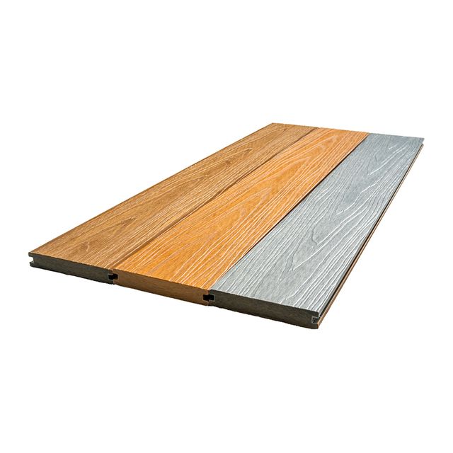 High Quality Outdoor Co- Extrusion WPC Decking 3D Embossed WPC Solid Flooring
