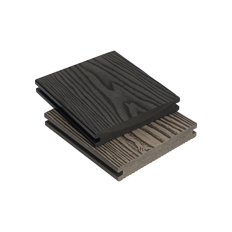 Waterproof Classic WPC Solid Decking 3D WPC Wood Plastic Composite Embossed Decking for Outdoor Courtyard, Garden, Terrace