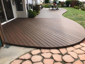 140*22mm Co-Extrusion WPC Wood Plastic Solid Arched Bridge Shape Decking for Garden